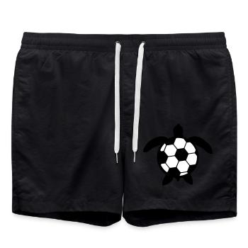 Wasserschildkröte Fußball Sport Hobby Verein Fan - Badeshorts - Schwarz - Vorne - AI Model Male 185 light (185cm)