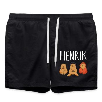 Gamer Zocker Zocken Gaming Henrik - Badeshorts - Schwarz - Vorne - AI Model Male 185 light (185cm)