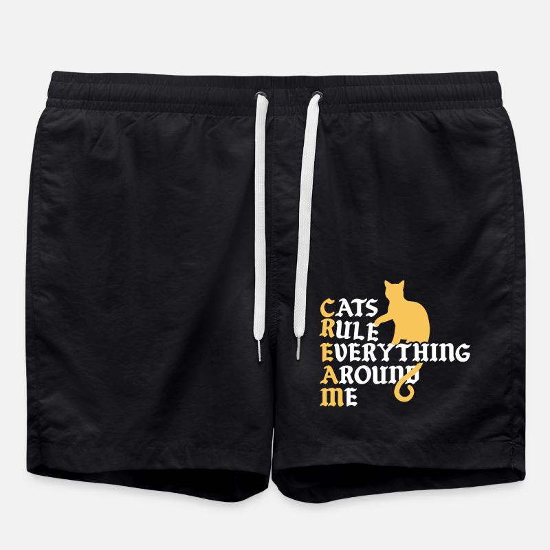 Cats Rule Everything Around - Swim Trunks - black