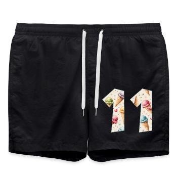 CREAM NUMBER 11 YEARS CREAM 11TH BIRTHDAY - Swim Trunks - black - Front - AI Model Male 185 light (185cm)