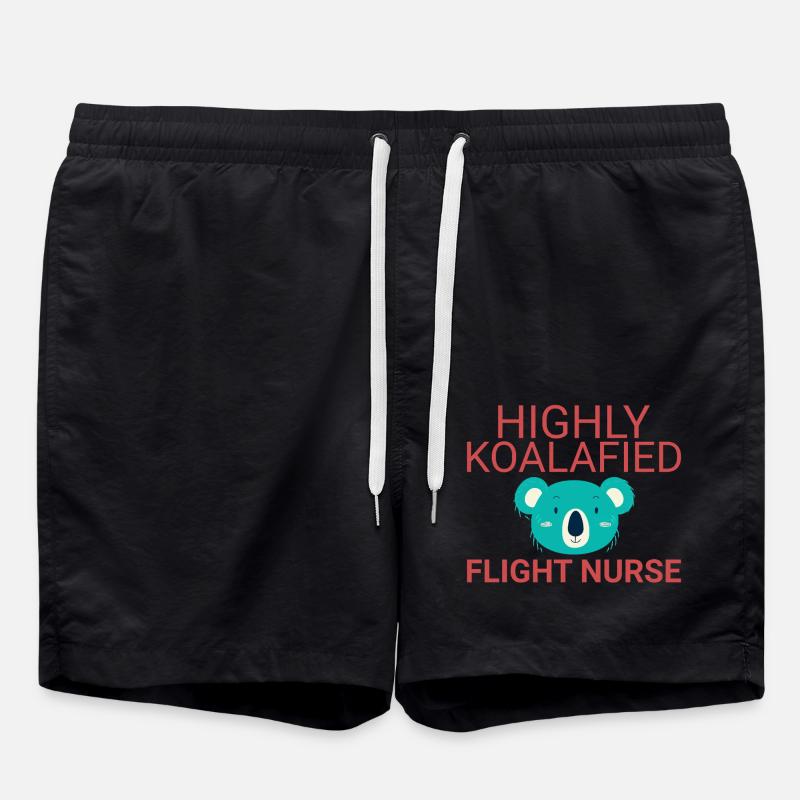 Flight Nurse Koalafied Air Rescue - Swim Trunks - black
