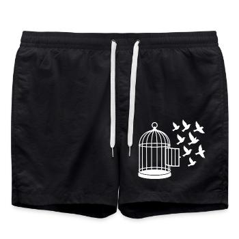 Freiheit - Badeshorts - Schwarz - Vorne - AI Model Male 185 light (185cm)
