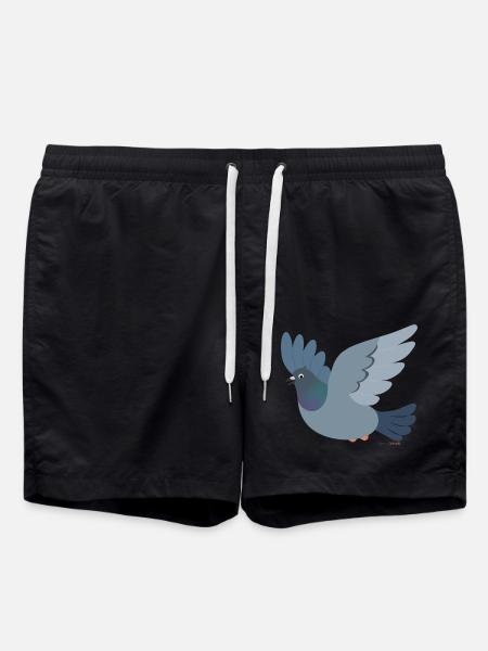 Fliegende Stadttaube Tauben - Badeshorts - Schwarz