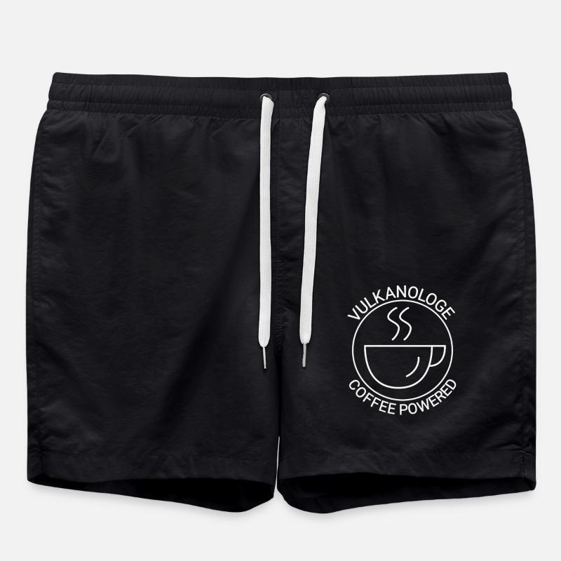 Volcanologist Coffee Powered Volcanology - Swim Trunks - black