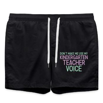 Voix de l’enseignant de la maternelle - Short de bain - noir - Devant - AI Model Male 185 light (185cm)