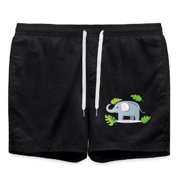 Baby Elephant Waving - Badeshorts - Schwarz - Vorne - AI Model Male 185 light (185cm)