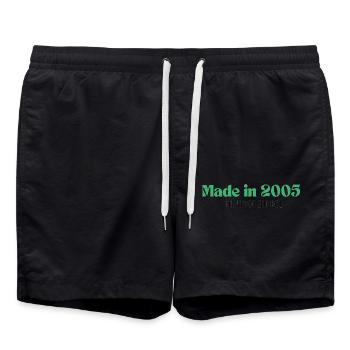 Made in 2005 - Perfektion seit Tag 1 - Badeshorts - Schwarz - Vorne - AI Model Male 185 light (185cm)