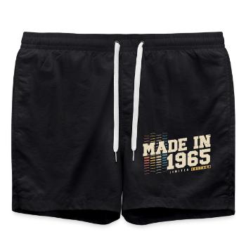 1965 Vintage Vintage Rétro Cadeau d’anniversaire - Short de bain - noir - Devant - AI Model Male 185 light (185cm)
