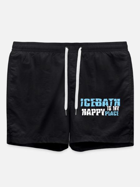 baths winter bathing hole bathing - Swim Trunks - black