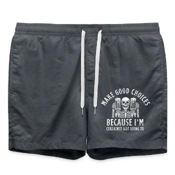 Treffen Sie gute Entscheidungen - Badeshorts - Anthrazit - Vorne - AI Model Male 185 light (185cm)