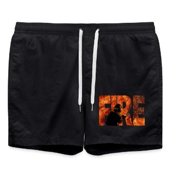 Firefighter - Swim Trunks - black - Front - AI Model Male 185 light (185cm)