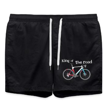 Rennrad lustige Sprüche Fahrrad Logo Gravelbike - Badeshorts - Schwarz - Vorne - AI Model Male 185 light (185cm)