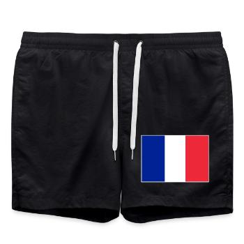 Drapeau de la France - Short de bain - noir - Devant - AI Model Male 185 light (185cm)