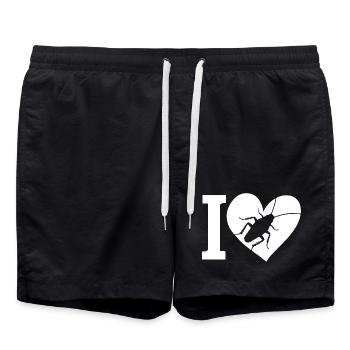 Kakerlake Insekt - Badeshorts - Schwarz - Vorne - AI Model Male 185 light (185cm)