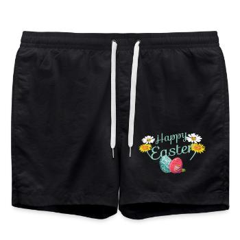 Frohe Ostern - Badeshorts - Schwarz - Vorne - AI Model Male 185 light (185cm)