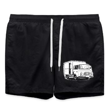 Barka's panel van GDR - Swim Trunks - black - Front - AI Model Male 185 light (185cm)