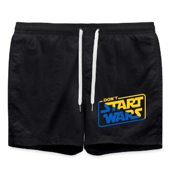 Support Ukraine I stand with Ukraine no war - Swim Trunks - black - Front - AI Model Male 185 light (185cm)