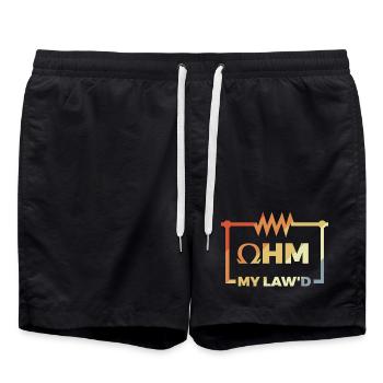 Lustiges Ohmsches Gesetz - Badeshorts - Schwarz - Vorne - AI Model Male 185 light (185cm)