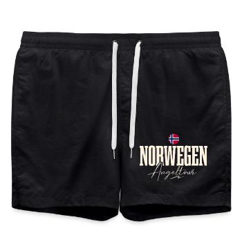 Norwegen Angeltour Angeln Angler Fischen - Badeshorts - Schwarz - Vorne - AI Model Male 185 light (185cm)