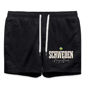 Schweden Angeltour Angeln Fischen - Badeshorts - Schwarz - Vorne - AI Model Male 185 light (185cm)
