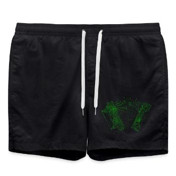 Harmonika SciFi Typo Effekt | ZiachON! - Badeshorts - Schwarz - Vorne - AI Model Male 185 light (185cm)