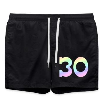 feiern, 30 pastell Verlauf - Badeshorts - Schwarz - Vorne - AI Model Male 185 light (185cm)