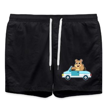 Bär Auto - Badeshorts - Schwarz - Vorne - AI Model Male 185 light (185cm)