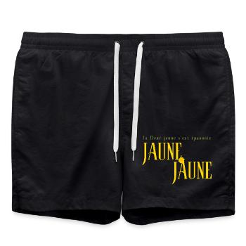Jaune Jaune Bloom Typography Tee - Swim Trunks - black - Front - AI Model Male 185 light (185cm)