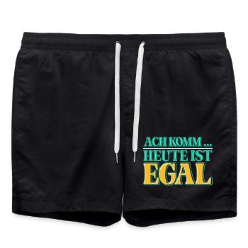 Ach komm, heute ist es einfach einmal EGAL - Badeshorts - Schwarz - Vorne - AI Model Male 185 light (185cm)