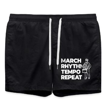 March Rhythm Tempo Repeat - Swim Trunks - black - Front - AI Model Male 185 light (185cm)