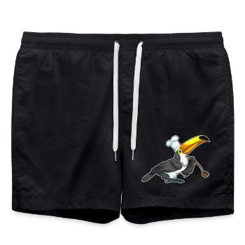 Toucan Chef Cooking Spoon Cooking - Swim Trunks - black - Front - AI Model Male 185 light (185cm)