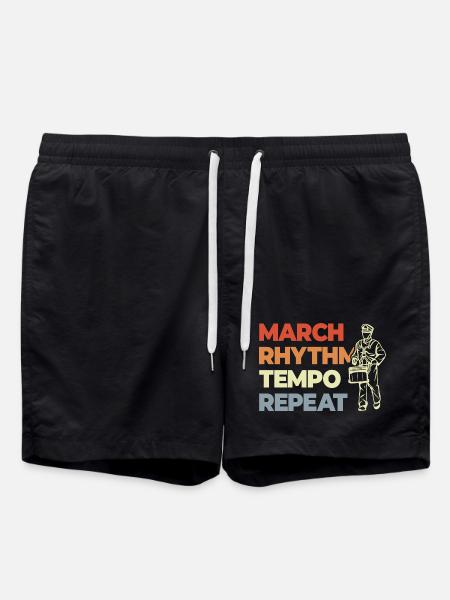 Drum Saying - Swim Trunks - black