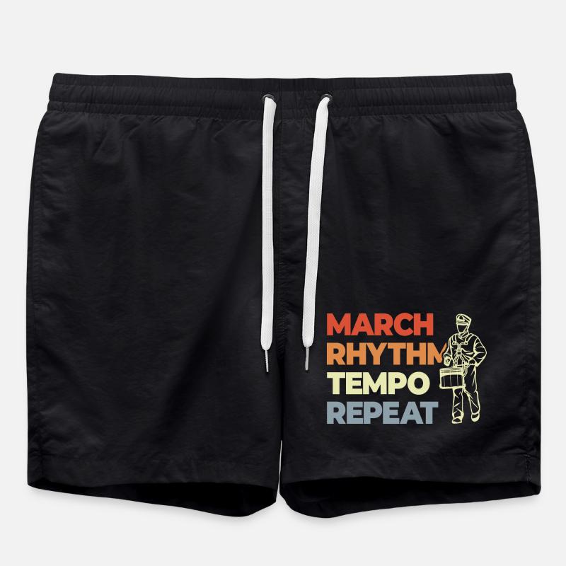 Drum Saying - Swim Trunks - black