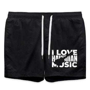 Ukulele Liebhaber Spruch - Badeshorts - Schwarz - Vorne - AI Model Male 185 light (185cm)