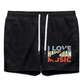 Musique hawaïenne - Short de bain - noir - Devant - AI Model Male 185 light (185cm)