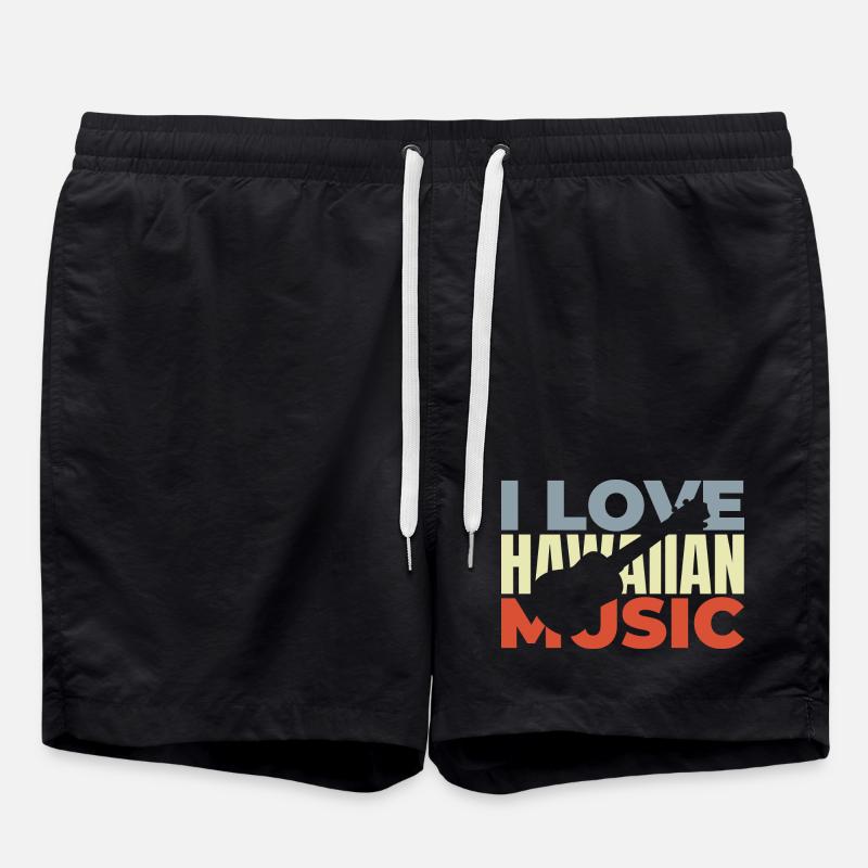 Musique hawaïenne - Short de bain - noir