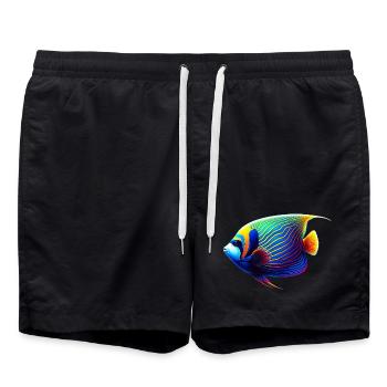 Emperor Angel Fish - Swim Trunks - black - Front - AI Model Male 185 light (185cm)