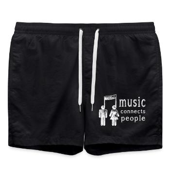 Music Connects People Note Festival Concert - Short de bain - noir - Devant - AI Model Male 185 light (185cm)