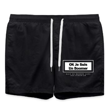OK JE SUIS UN BOOMER MAIS UN BOOMER AVEC DE L'ETH - Short de bain - noir - Devant - AI Model Male 185 light (185cm)