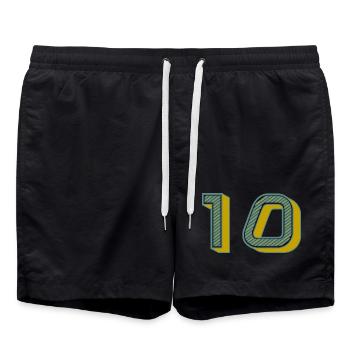 10. 10 ANS. 10e ANNIVERSAIRE. ANNIVERSAIRE 10 ANS. - Short de bain - noir - Devant - AI Model Male 185 light (185cm)