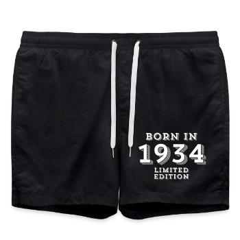 90 ans, année de naissance, date de naissance - Short de bain - noir - Devant - AI Model Male 185 light (185cm)