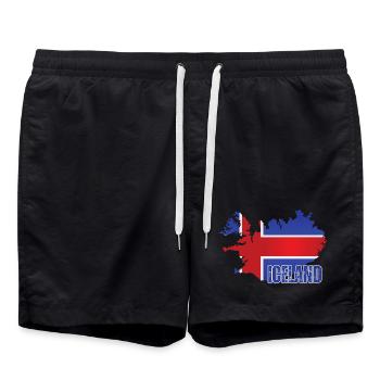 Fierté islandaise, drapeau islandais - Short de bain - noir - Devant - AI Model Male 185 light (185cm)