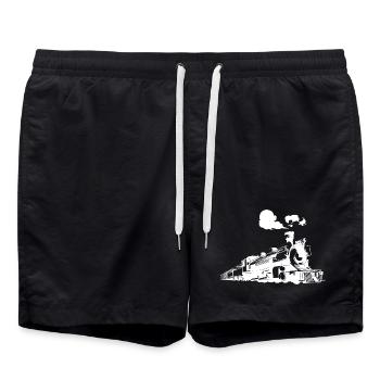 Steam locomotive - Swim Trunks - black - Front - AI Model Male 185 light (185cm)