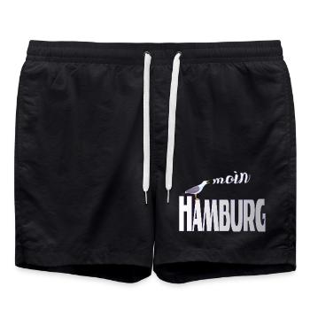 Hamburg Möwe & Moin Design - Badeshorts - Schwarz - Vorne - AI Model Male 185 light (185cm)