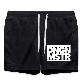 DNGN MSTR – RPG Game Master Design minimal Blanc - Short de bain - noir - Devant - AI Model Male 185 light (185cm)