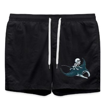 Squelette sur raie manta - Short de bain - noir - Devant - AI Model Male 185 light (185cm)