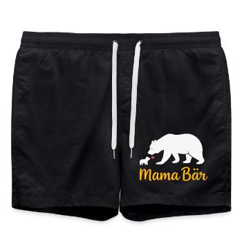 Future Mom MAMA BEAR Retro Funny - Swim Trunks - black - Front - AI Model Male 185 light (185cm)