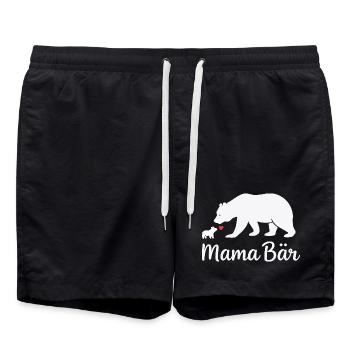 Future Mom MAMA BEAR Retro Funny - Swim Trunks - black - Front - AI Model Male 185 light (185cm)