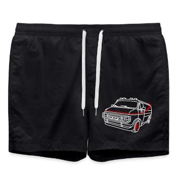 GMC Vandura: A-Team Cult & Retro - Swim Trunks - black - Front - AI Model Male 185 light (185cm)