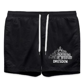 Dresde Semperoper Illustration - Short de bain - noir - Devant - AI Model Male 185 light (185cm)